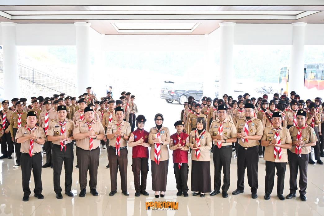 Bupati Nanda Indira Beri Semangat 86 Pramuka Pesawaran yang Berlaga di Jambore Daerah VII Lampung