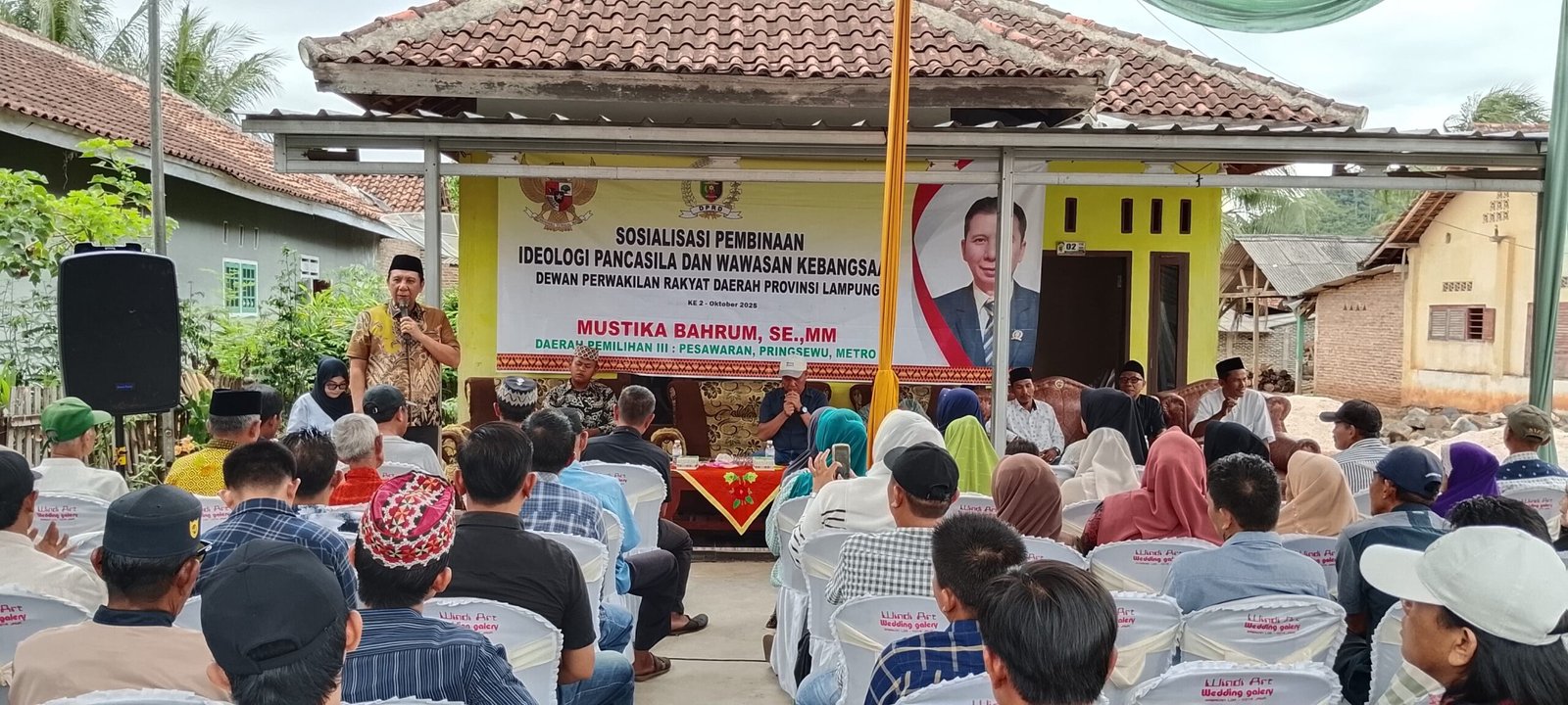 Mustika Bahrun,SE,MM,Gelar Pembinaan Ideologi Pancasila dan Wawasan Kebangsaan di Desa Suka Jaya, Way Khilau