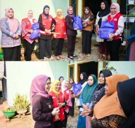 Bupati Nanda Salurkan Bantuan Beras untuk Keluarga Balita Stunting di HUT ke-80 PMI