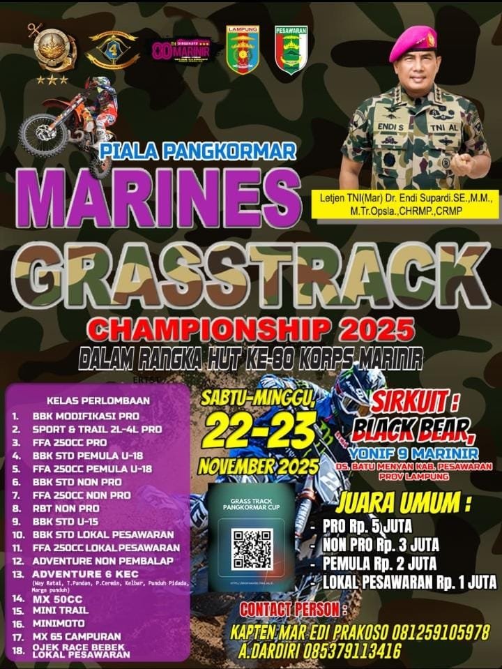 *Piala Pangkormar Marines Grasstrack Championship 2025 Siap Guncang Pesawaran*