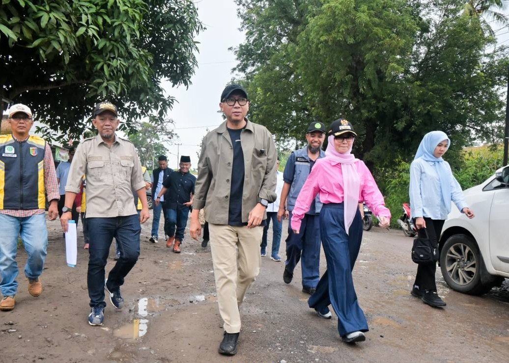 Bupati Pesawaran Dampingi Gubernur Lampung Tinjau Ruas Jalan Provinsi.