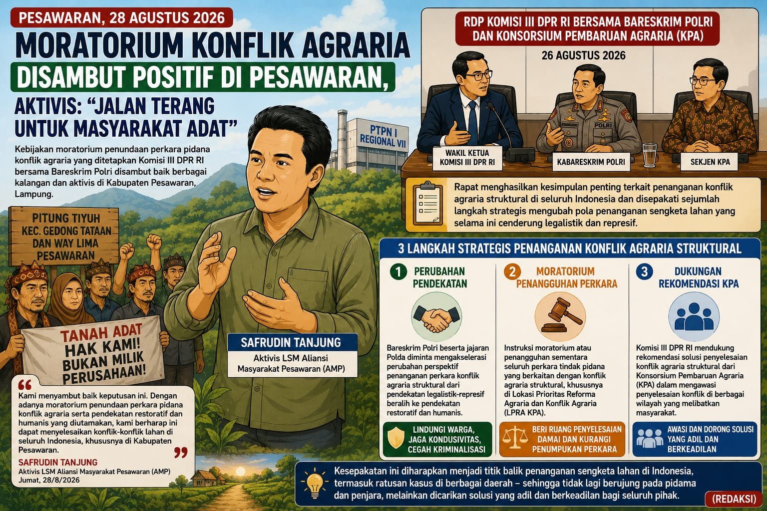 Moratorium Konflik Agraria Disambut Positif di Pesawaran, Aktivis: “Jalan Terang untuk Masyarakat Adat”