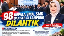 98 Kepala SMA, SMK dan SLB di Lampung Dilantik, Neli F. Rohdina Pimpin SMAN 1 Way Lima.