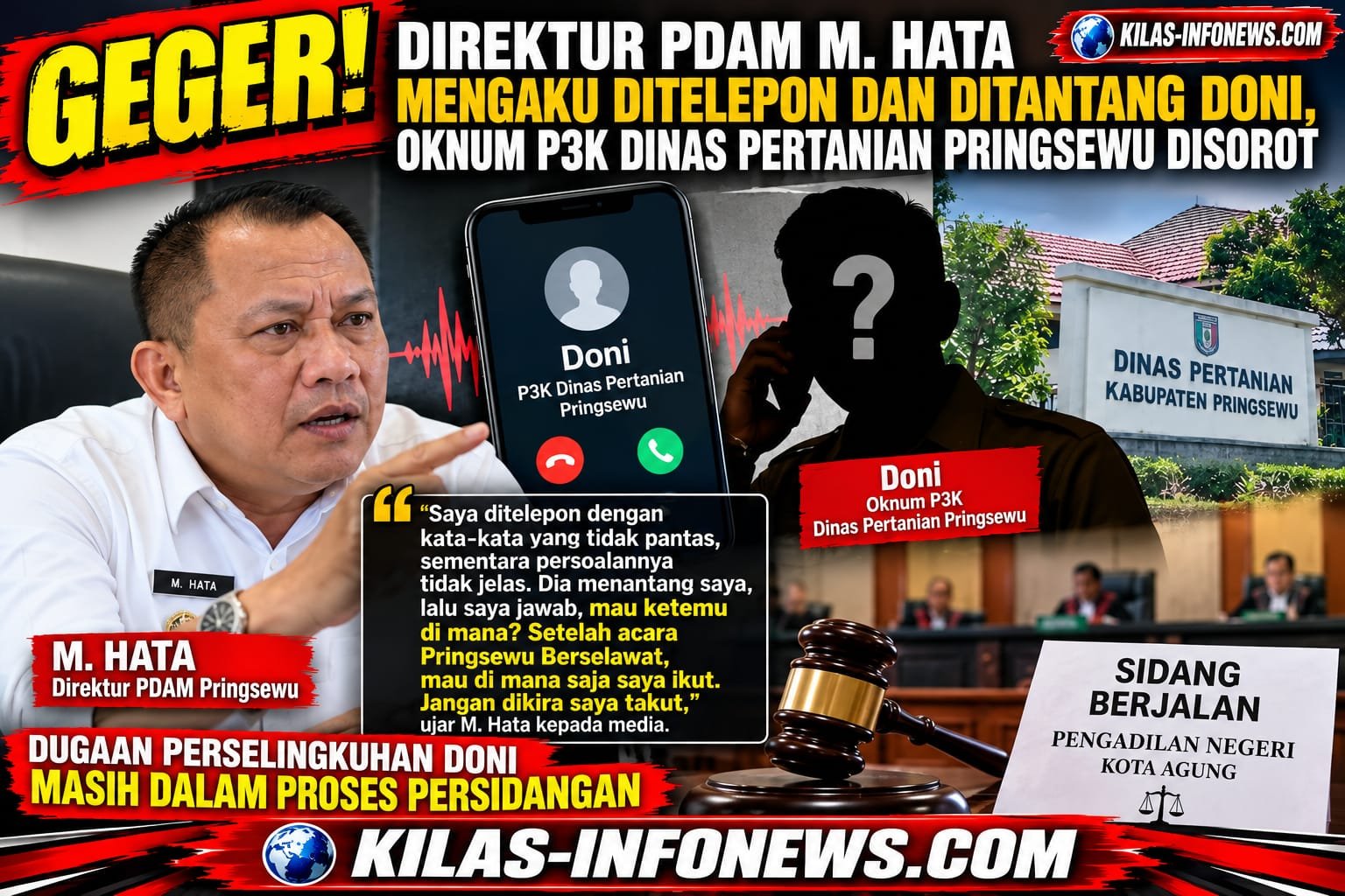 Geger! Direktur PDAM M. Hata Mengaku Ditelepon dan Ditantang, Oknum P3K Dinas Pertanian Pringsewu Disorot