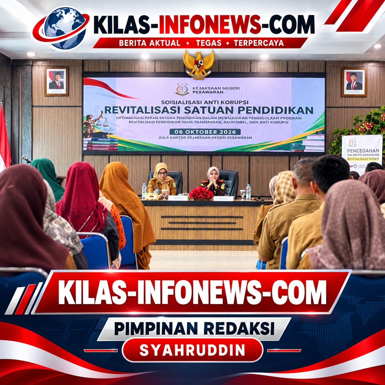 Kejari dan Pemkab Pesawaran Tekankan Transparansi Revitalisasi Sekolah, Kepala Sekolah Teken Pakta Integritas
